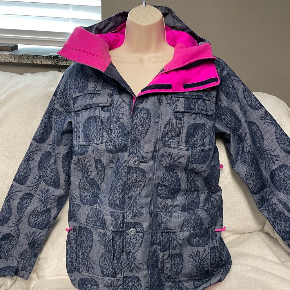 The North Face Ski Jacket Pineapple Pattern Denim - image 8